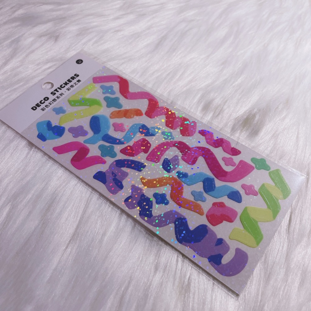 NEW Colourful Ribbon Deco Sticker Sheet (Mini Size) - Picture 3 of 4